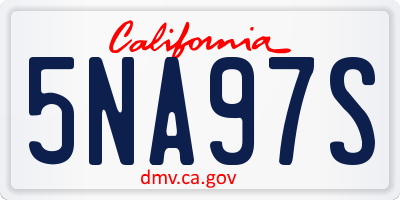 CA license plate 5NA97S