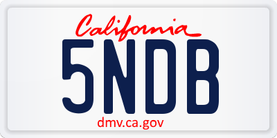 CA license plate 5NDB