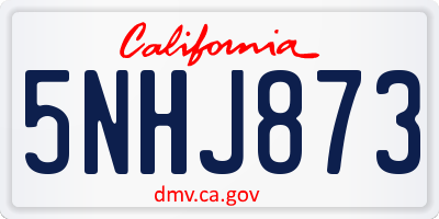 CA license plate 5NHJ873