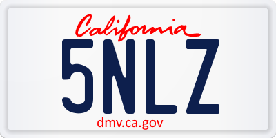 CA license plate 5NLZ