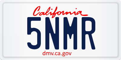 CA license plate 5NMR