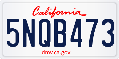 CA license plate 5NQB473