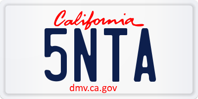 CA license plate 5NTA