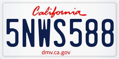 CA license plate 5NWS588