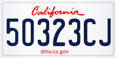 CA license plate 5O323CJ