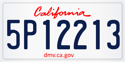 CA license plate 5P12213