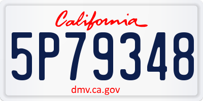 CA license plate 5P79348