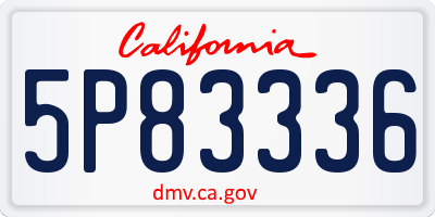 CA license plate 5P83336