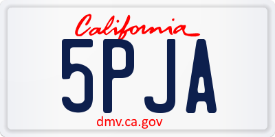 CA license plate 5PJA