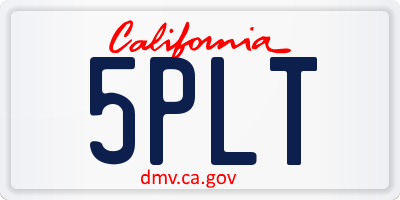 CA license plate 5PLT