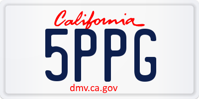 CA license plate 5PPG