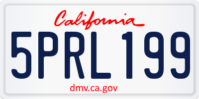 CA license plate 5PRL199