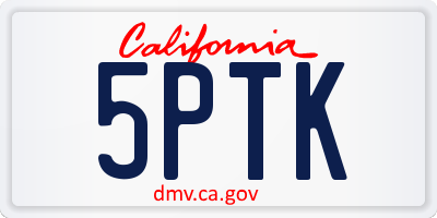 CA license plate 5PTK