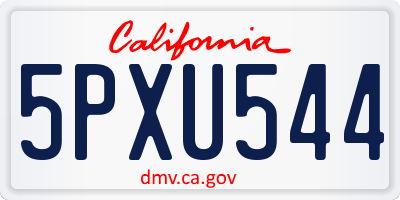 CA license plate 5PXU544