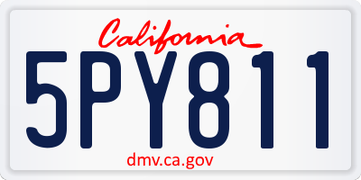 CA license plate 5PY811