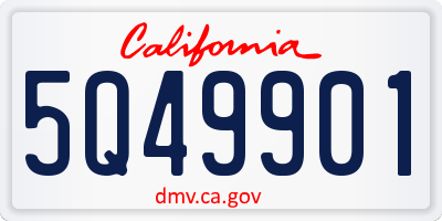 CA license plate 5Q49901