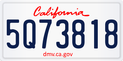 CA license plate 5Q73818