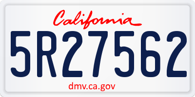 CA license plate 5R27562