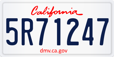 CA license plate 5R71247