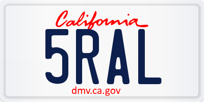 CA license plate 5RAL