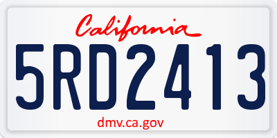 CA license plate 5RD2413