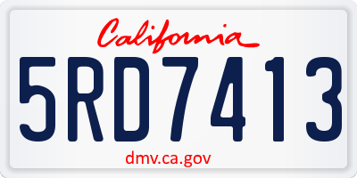 CA license plate 5RD7413