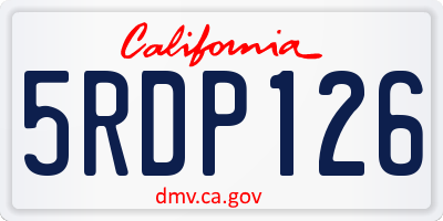 CA license plate 5RDP126