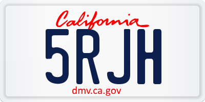 CA license plate 5RJH