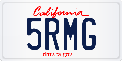 CA license plate 5RMG