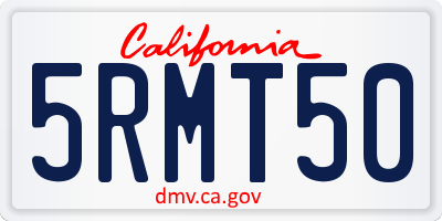 CA license plate 5RMT50