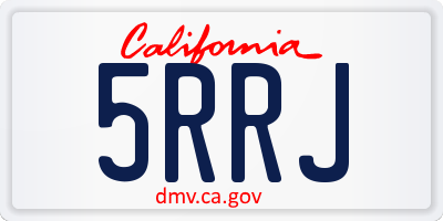 CA license plate 5RRJ