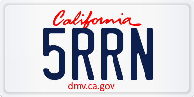 CA license plate 5RRN