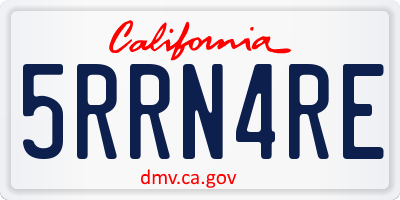 CA license plate 5RRN4RE