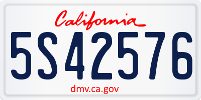 CA license plate 5S42576