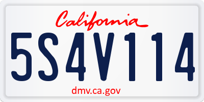 CA license plate 5S4V114