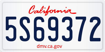 CA license plate 5S69372