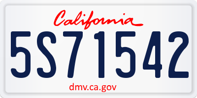 CA license plate 5S71542