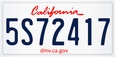 CA license plate 5S72417