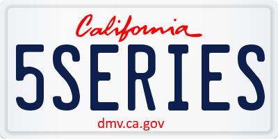 CA license plate 5SERIES