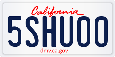 CA license plate 5SHUOO