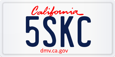 CA license plate 5SKC