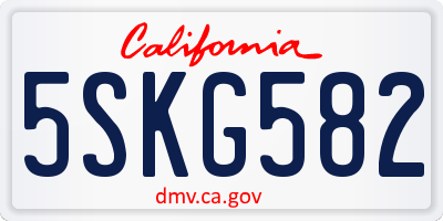 CA license plate 5SKG582