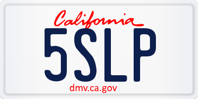 CA license plate 5SLP