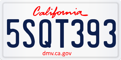 CA license plate 5SQT393