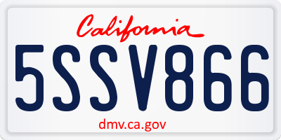 CA license plate 5SSV866