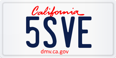 CA license plate 5SVE