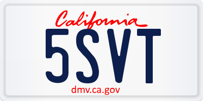 CA license plate 5SVT