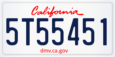 CA license plate 5T55451