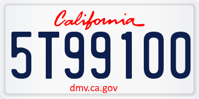 CA license plate 5T99100