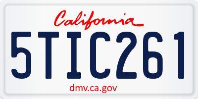 CA license plate 5TIC261